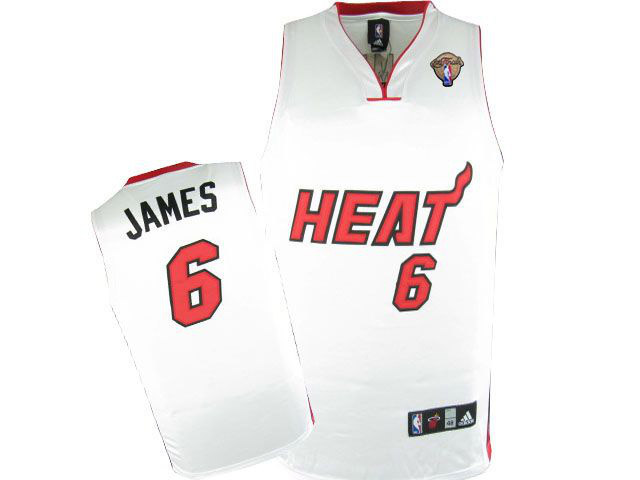 80% Discount NBA Miami Heat 6 LeBron James Swingman Whites Cotton Adidas Jerseys Hot